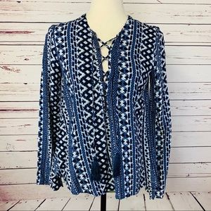 En Creme for Anthropologie Boho Aztec Blouse